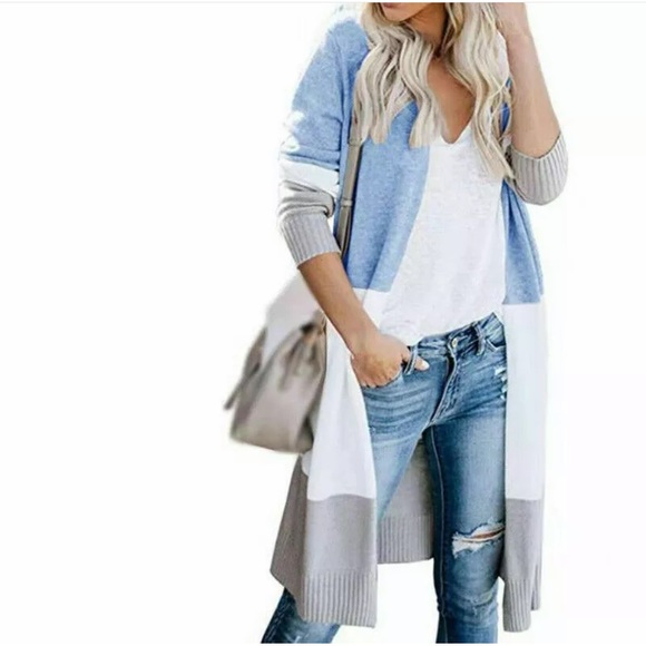 Beach color block cardigan duster - Picture 2 of 3